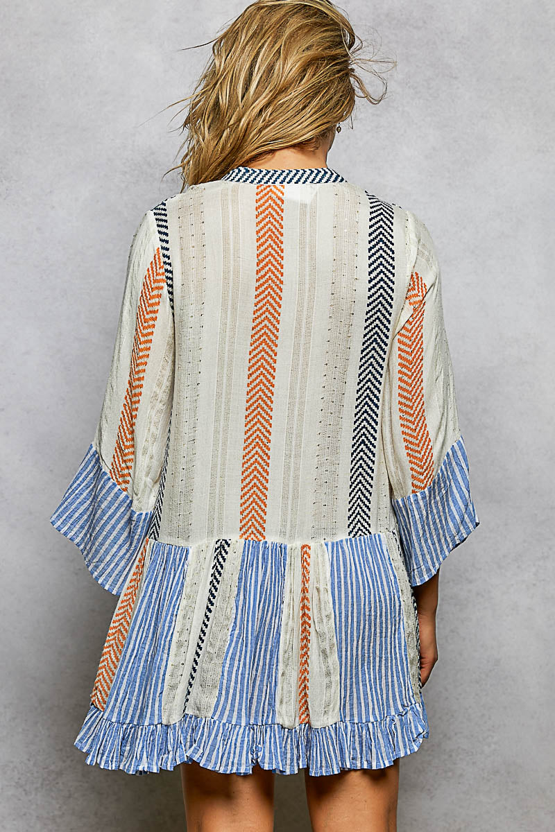 Seaside Sparkle Stripe Dress (PRE ORDER ITEM 5/1/26)