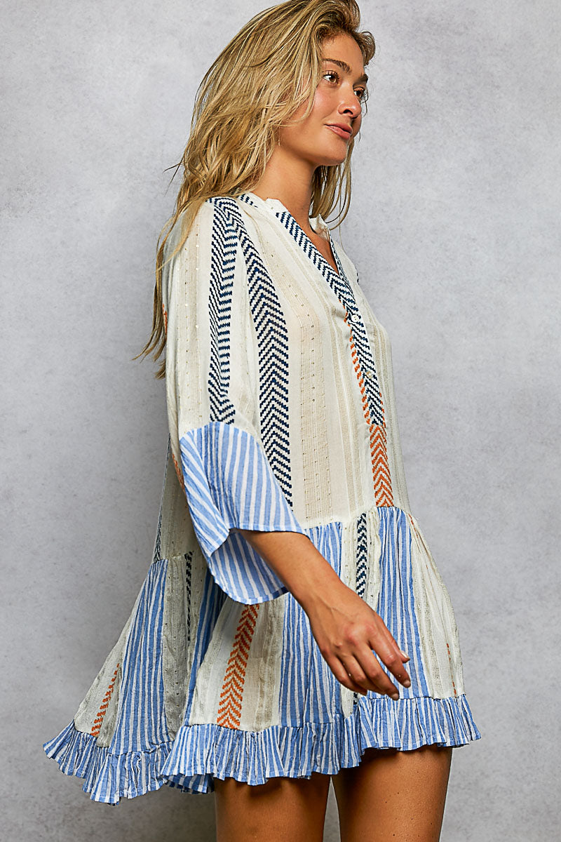 Seaside Sparkle Stripe Dress (PRE ORDER ITEM 5/1/26)