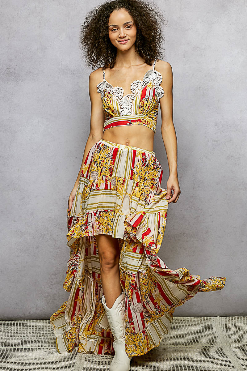 POL FREE SPIRIT STRIPE & FLORAL STATEMENT SET