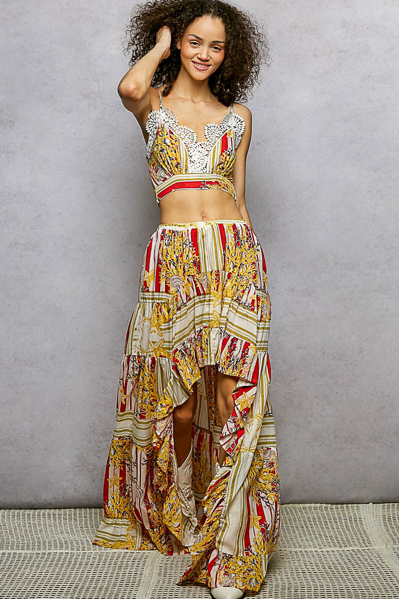 POL FREE SPIRIT STRIPE & FLORAL STATEMENT SET