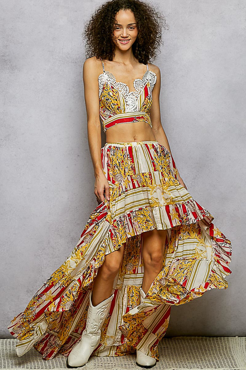 POL FREE SPIRIT STRIPE & FLORAL STATEMENT SET