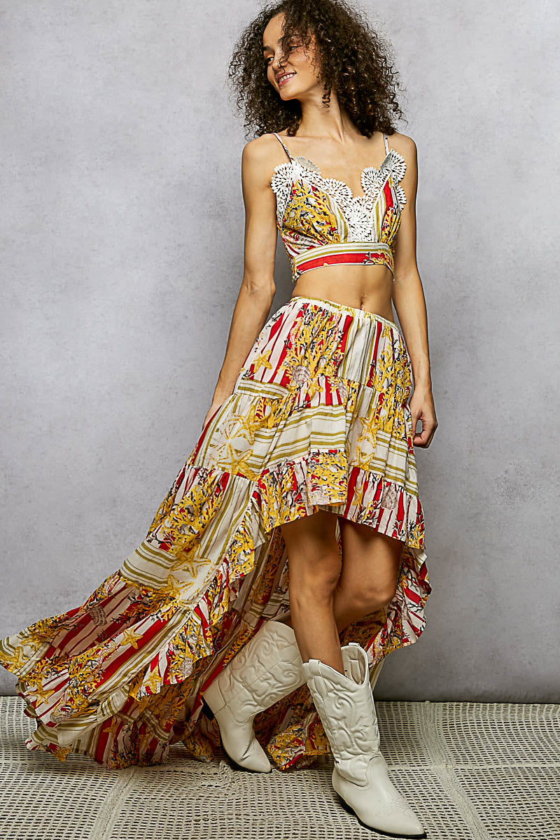 POL FREE SPIRIT STRIPE & FLORAL STATEMENT SET