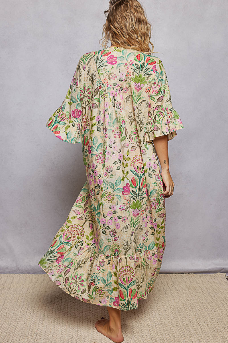 Vine Garden Empire Maxi Dress (PREORDER ITEM 6/19/26)