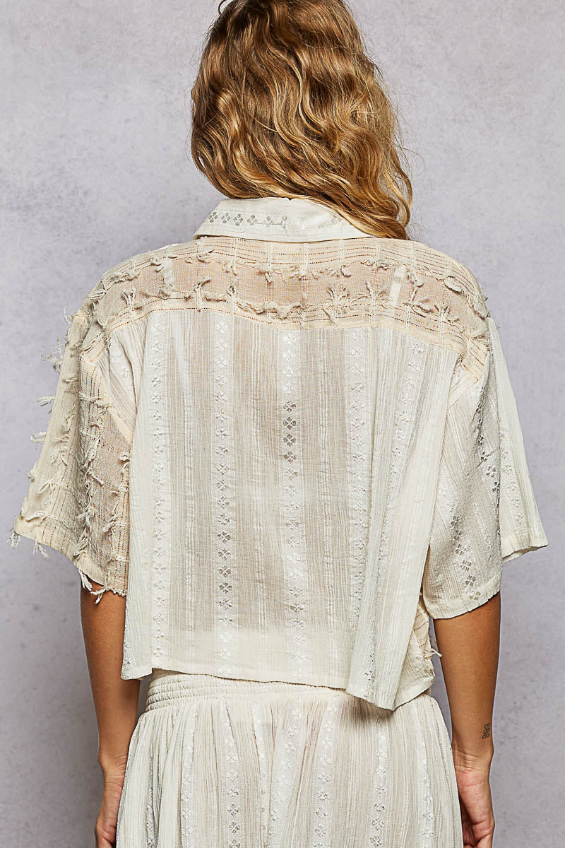 Delilah Sandy Pearl Oversized Short Shirt