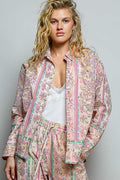 POL VINTAGE-INSPIRED WOVEN BUTTON-DOWN SHIRT