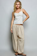 POL HIGH-RISE FLORAL KNIT PRINT JOGGER PANTS