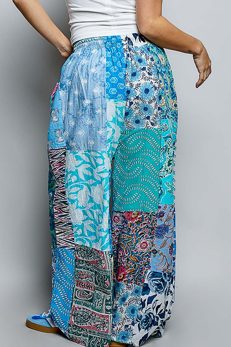 POL PRINTED HIGH-RISE WIDE LEG PANTS