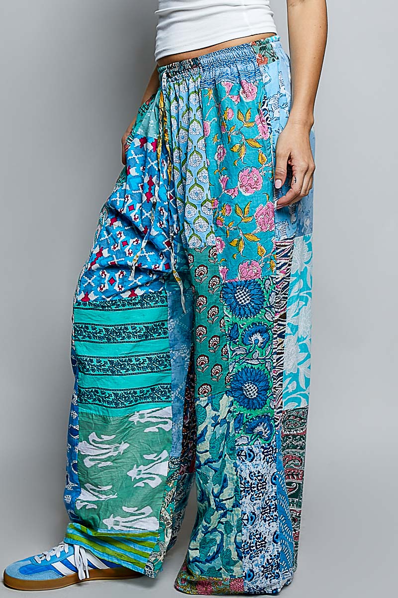 POL PRINTED HIGH-RISE WIDE LEG PANTS