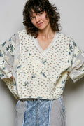 POL V-NECK DROP SHOULDER ROOMY FIT TOP