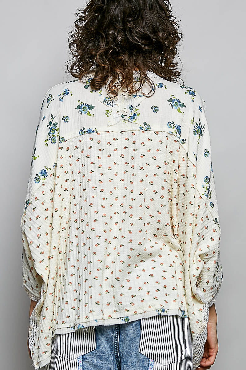 POL V-NECK DROP SHOULDER ROOMY FIT TOP