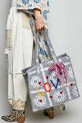 POL HANDCRAFTED FINISH QUILTED COTTON TOTE BAG