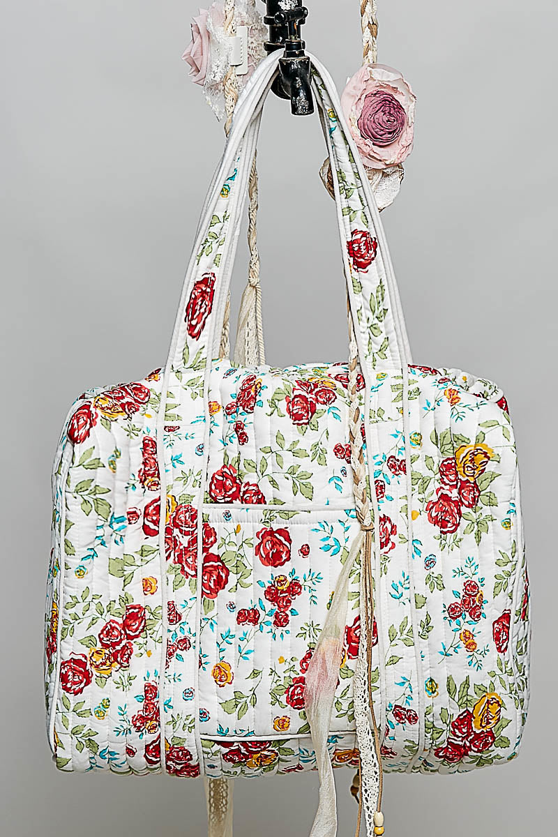 POL HAND BLOCK PRINTING QUILTED COTTON TOTE BAG