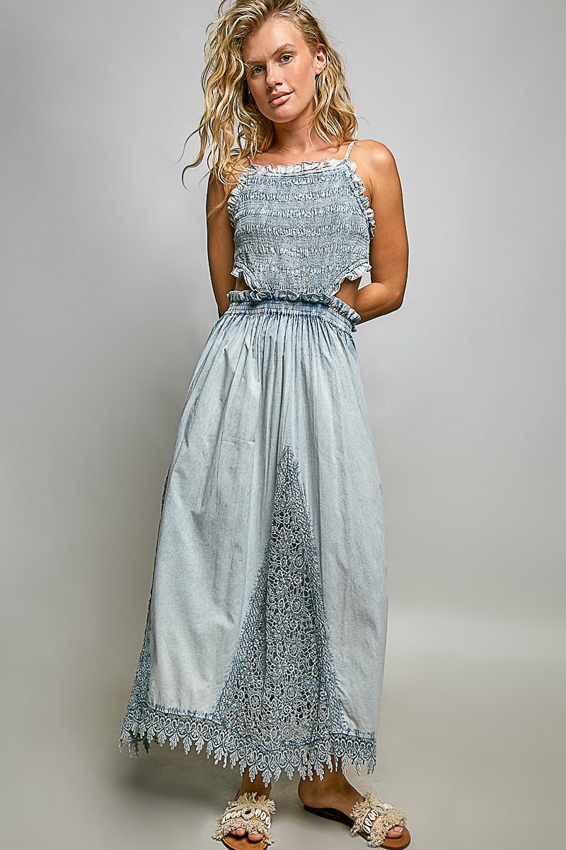Coastal Breeze Ruffle Trim Dress