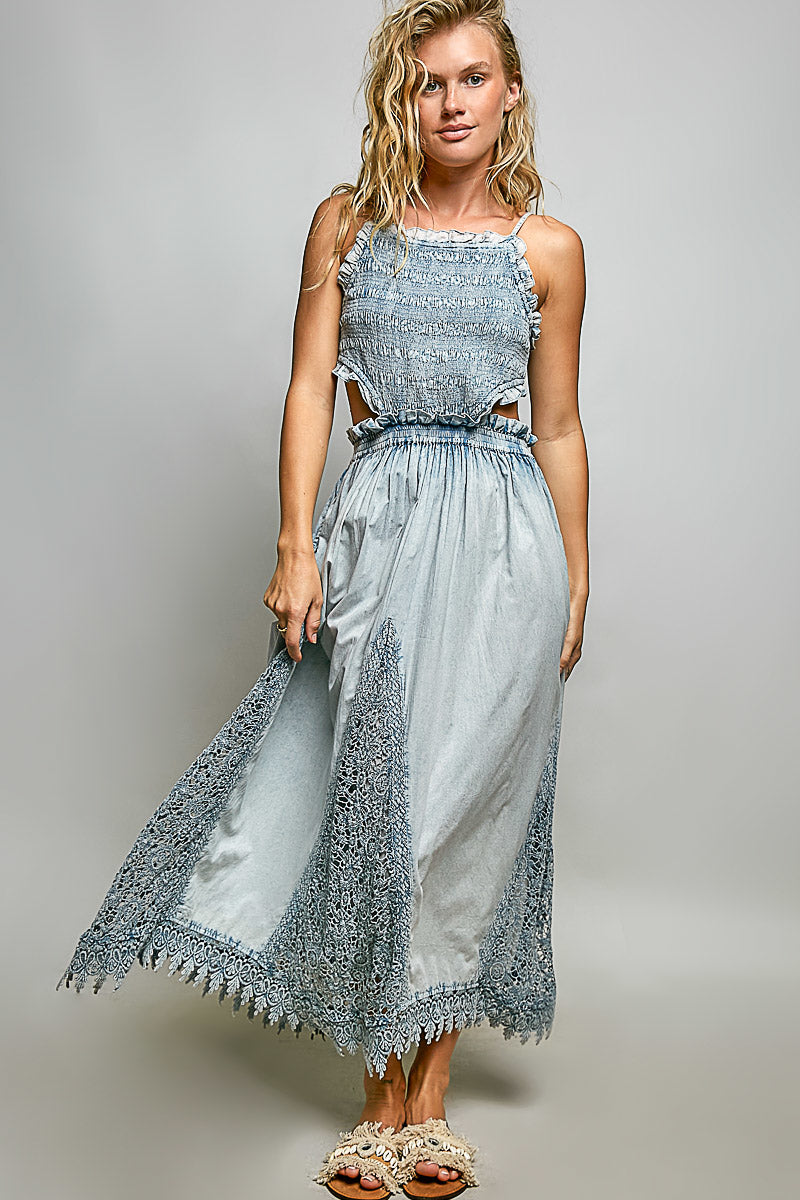 Coastal Breeze Ruffle Trim Dress