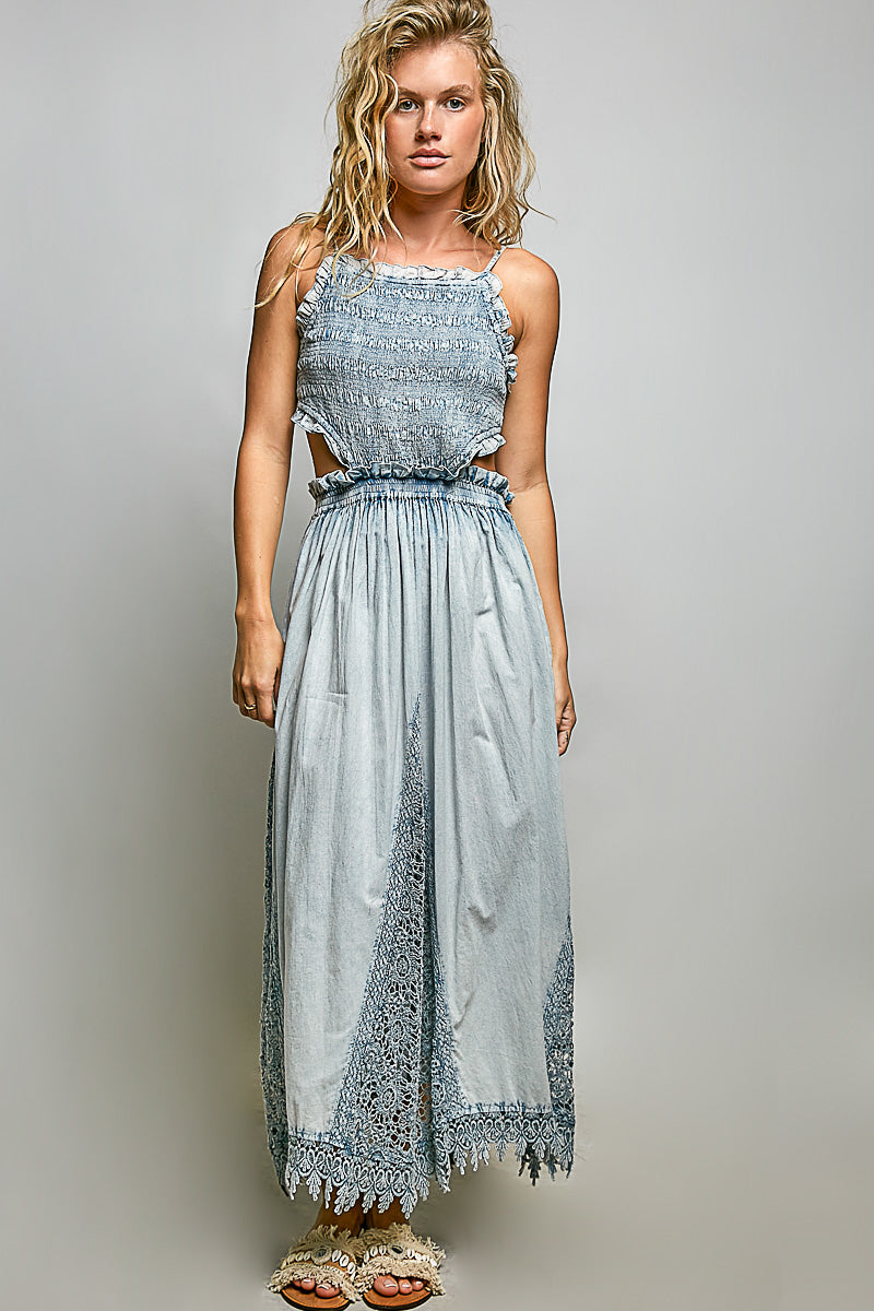 Coastal Breeze Ruffle Trim Dress