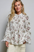 POL WOVEN BUTTON-DOWN BLOUSE