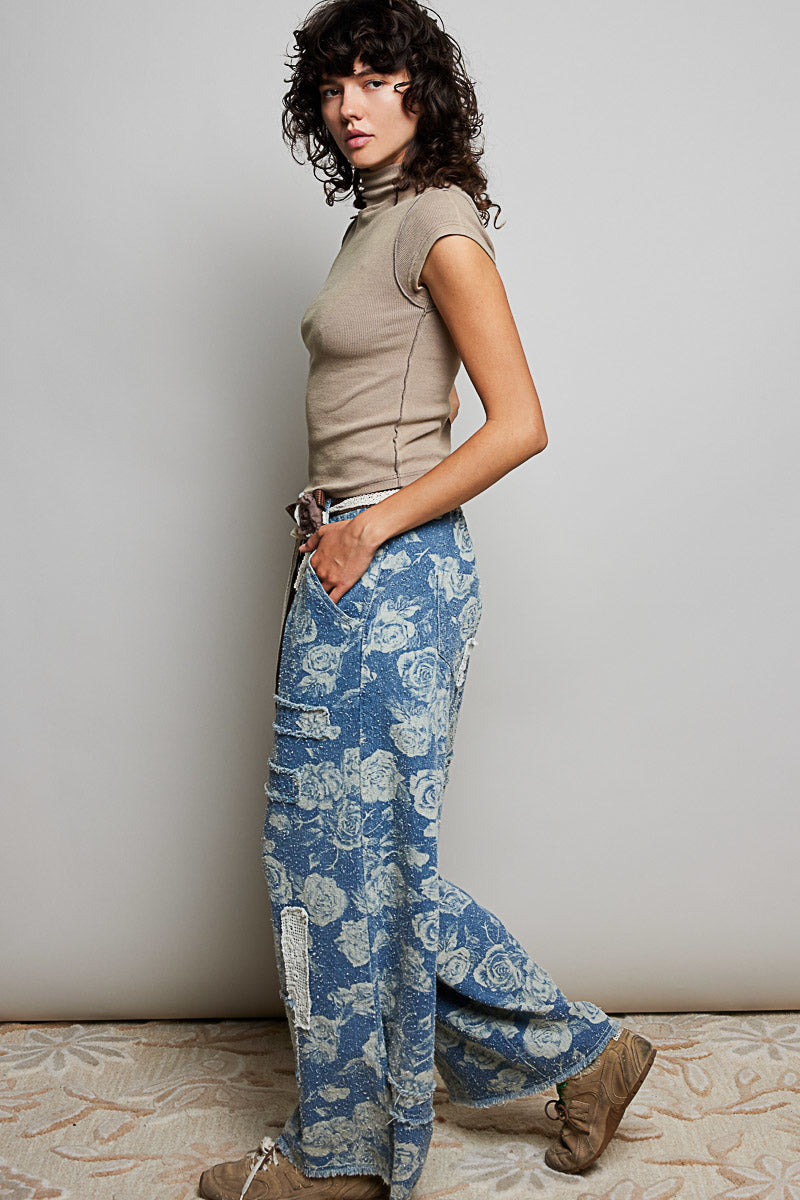 POL HIGH-RISE SOFT TWILL WIDE-LEG PANTS