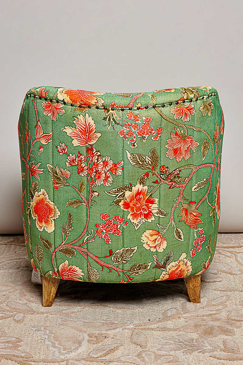 POL FLORAL VELVET ACCENT CHAIR