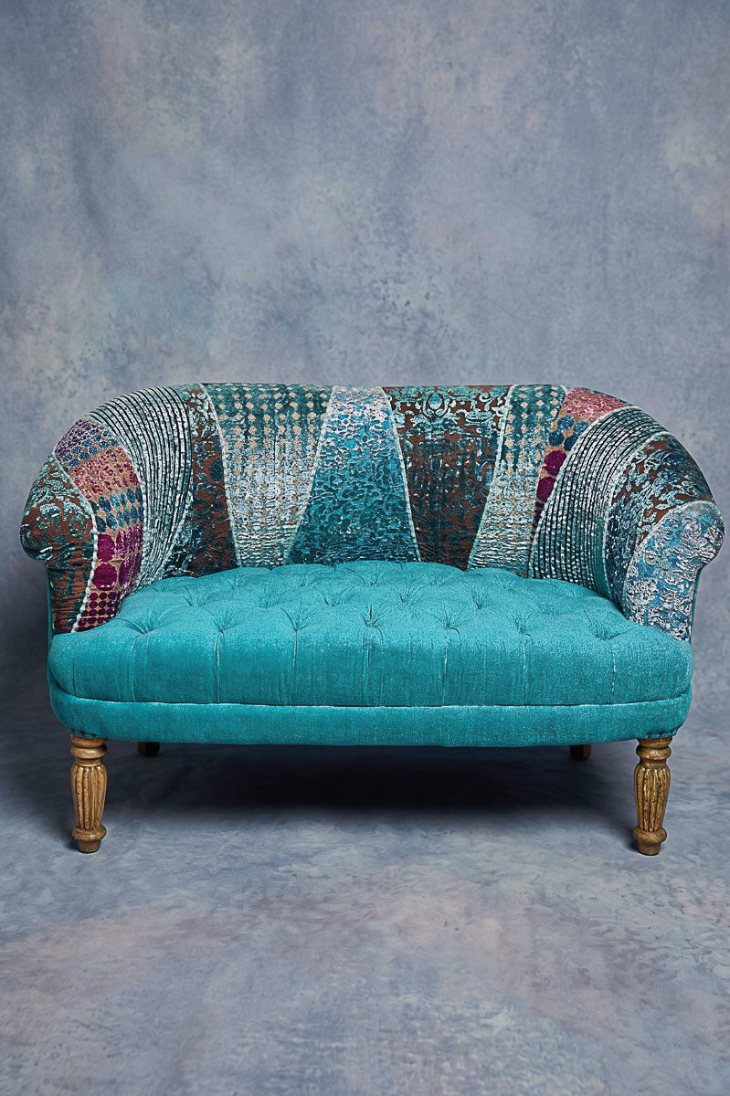 POL BURNOUT VELVET PATCHWORK SETTEE