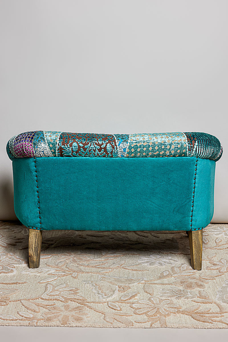 POL BURNOUT VELVET PATCHWORK SETTEE