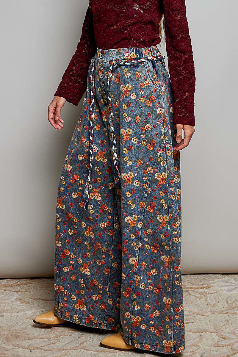 POL JACQUARD STRAIGHT FIT PANTS