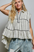 POL COLLARED SLEEVELESS RELAXED-FIT SHIRT TOP