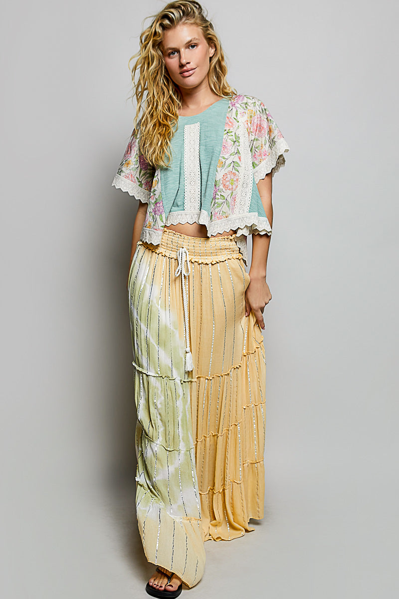 POL ROUND NECK SHORT SLEEVE RELAXED CROPPED FIT TOP