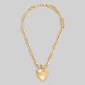 Anarchy Street Double Heart Pendants Oval Chain Necklace