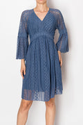 ORIGAMI APPAREL Dreamy Lined Lace Dress w/ Bell Sleeves