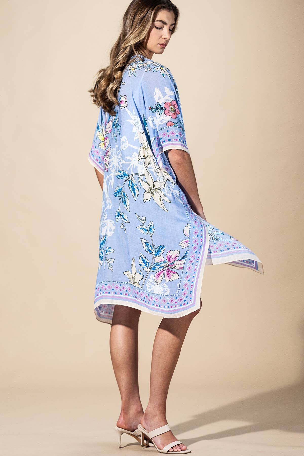 Blue Drift Viscose Kimono