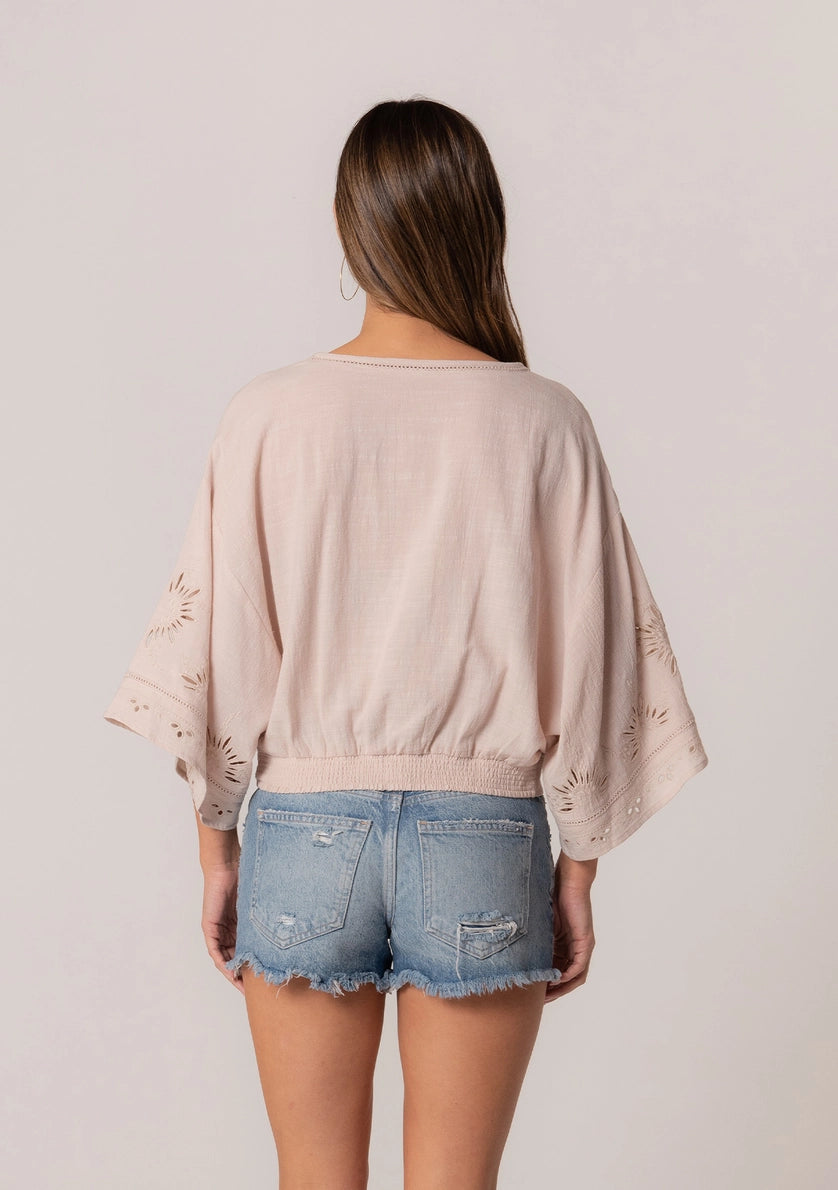 LOVESTITCH Eyelet Embroidered Blouse