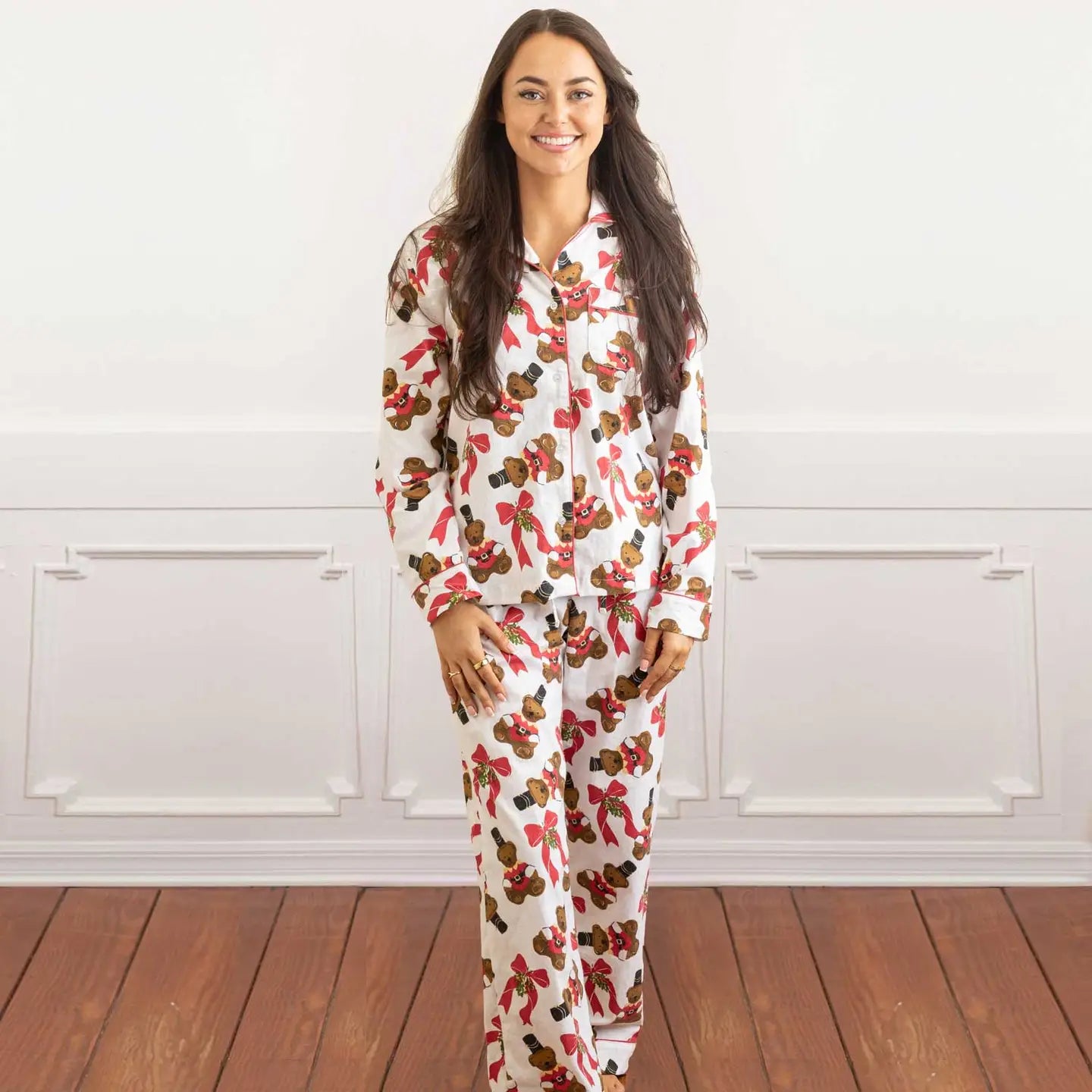 8 Oak Lane Teddies Flannel Pj Set