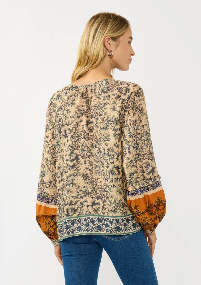 LOVESTITCH Boho Border Button Blouse