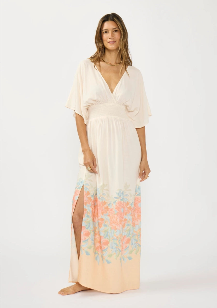 LOVESTITCH V-Neck Smocked Waist Maxi Dress