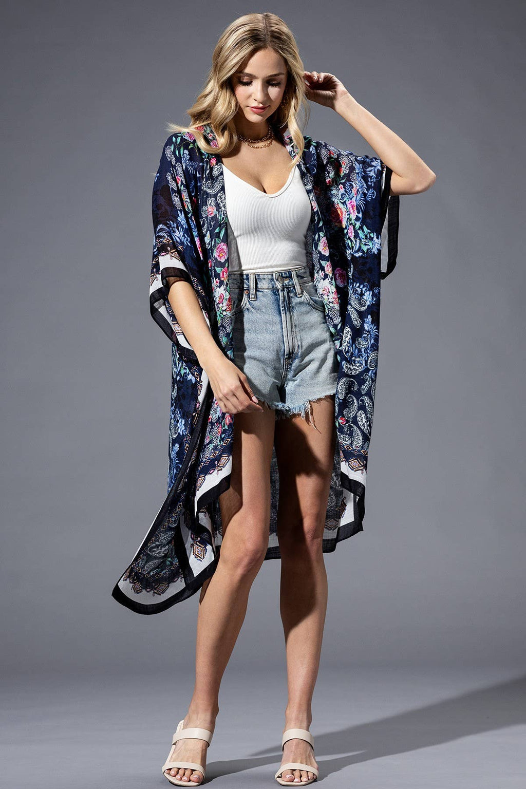Rose Paisley Viscose Kimono