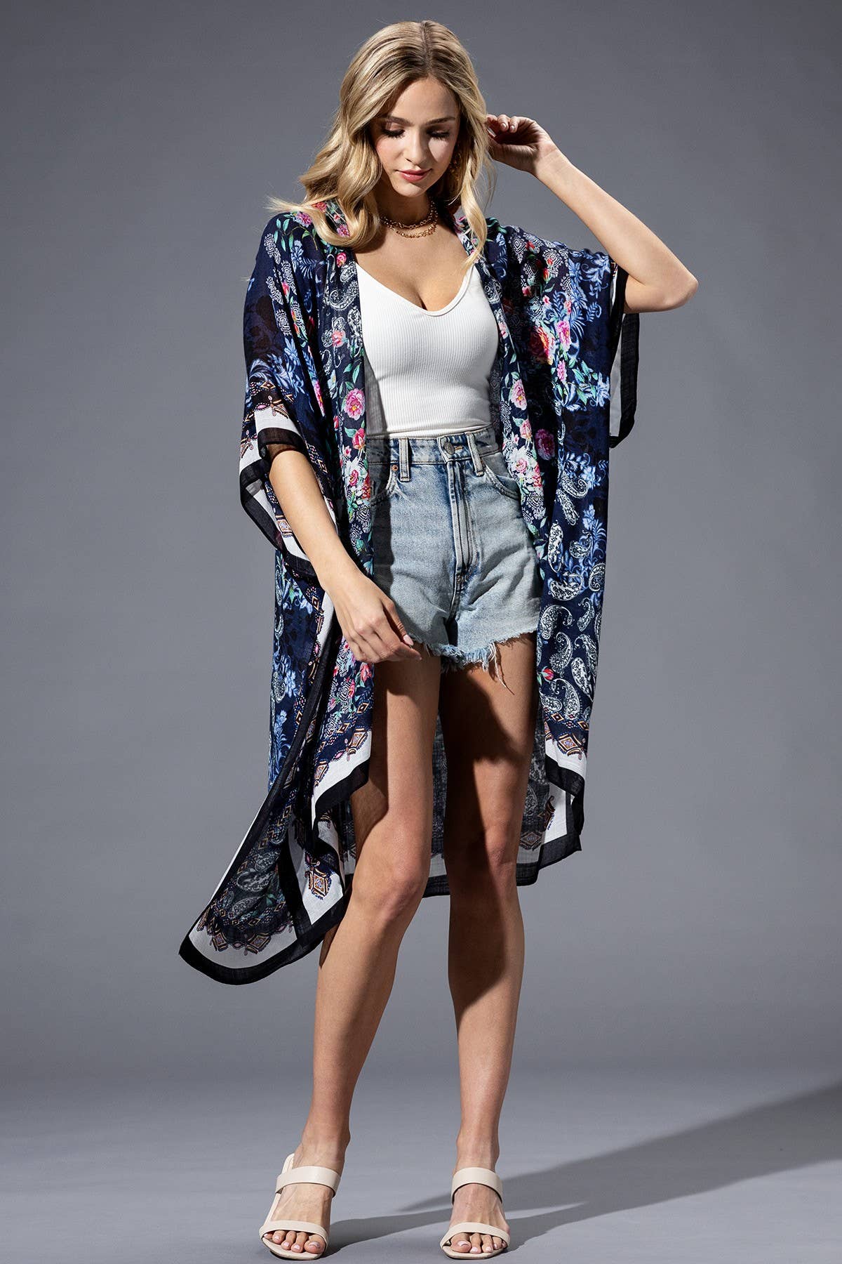 Rose Paisley Viscose Kimono