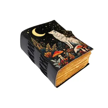 Billion Brothers Wolf Leather Journal | Vintage Grimoire Journal Celtic Book