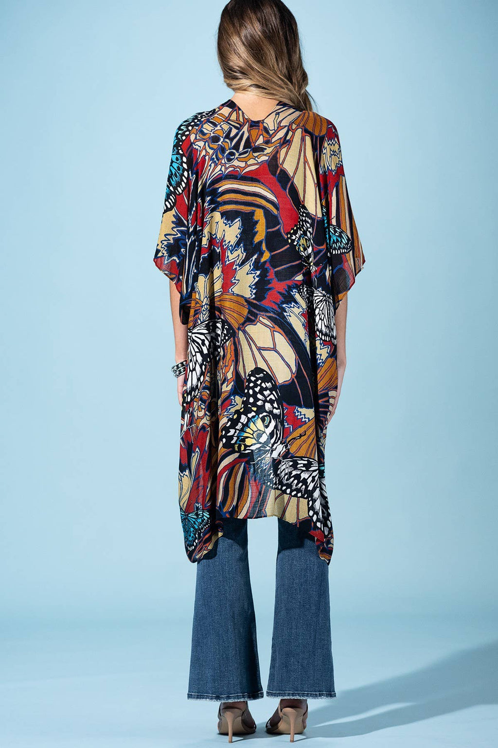 Midnight Monarch Viscose Kimono