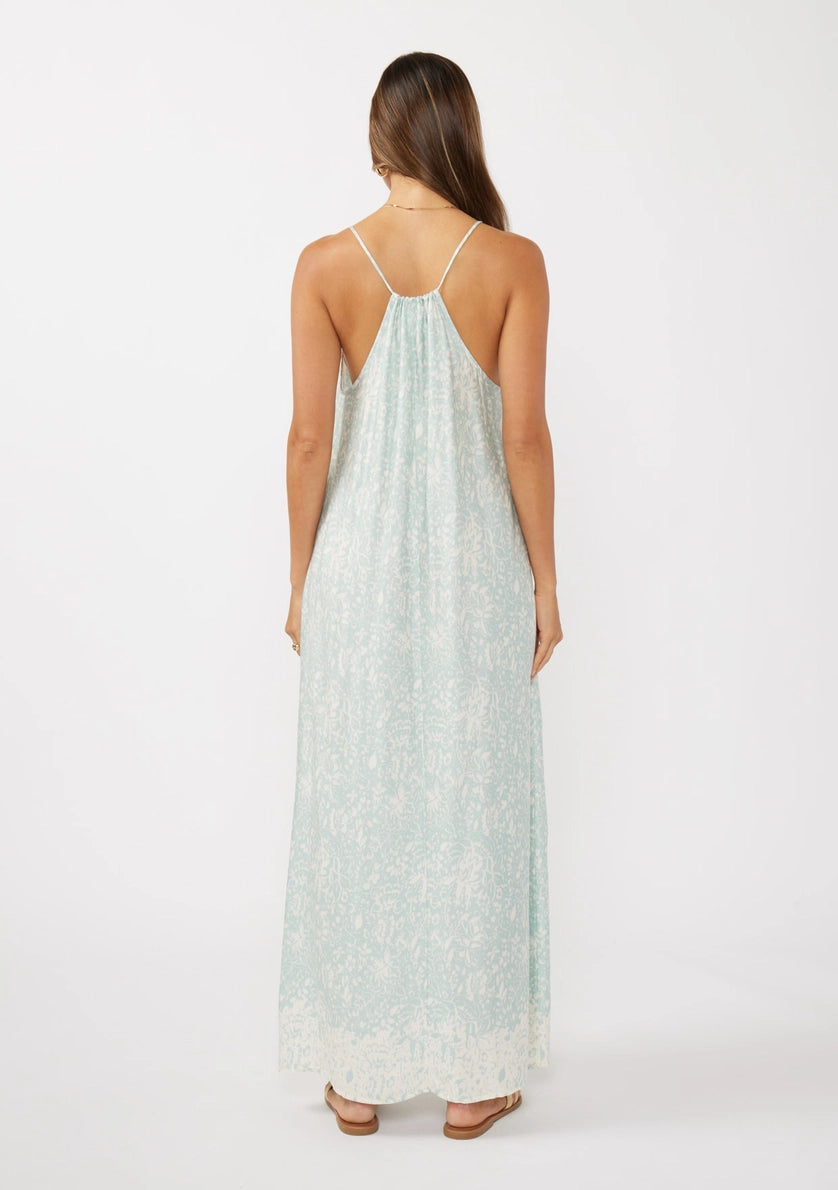 LOVESTITCH Halter Neck Spaghetti Strap Maxi Dress with Tie