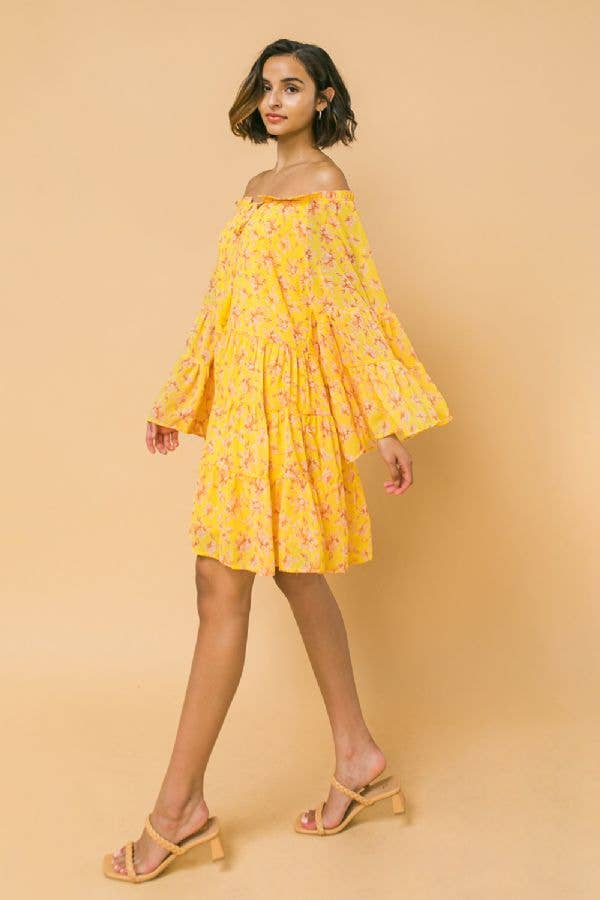 A printed woven mini dress-ID17789