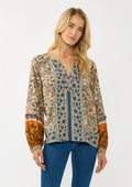 LOVESTITCH Boho Border Button Blouse