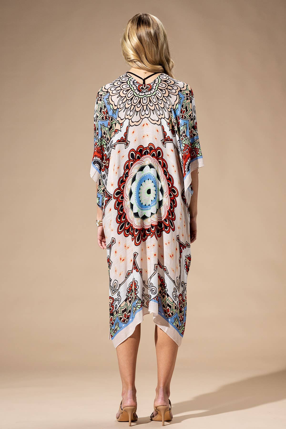 Red Mandala Viscose Kimono