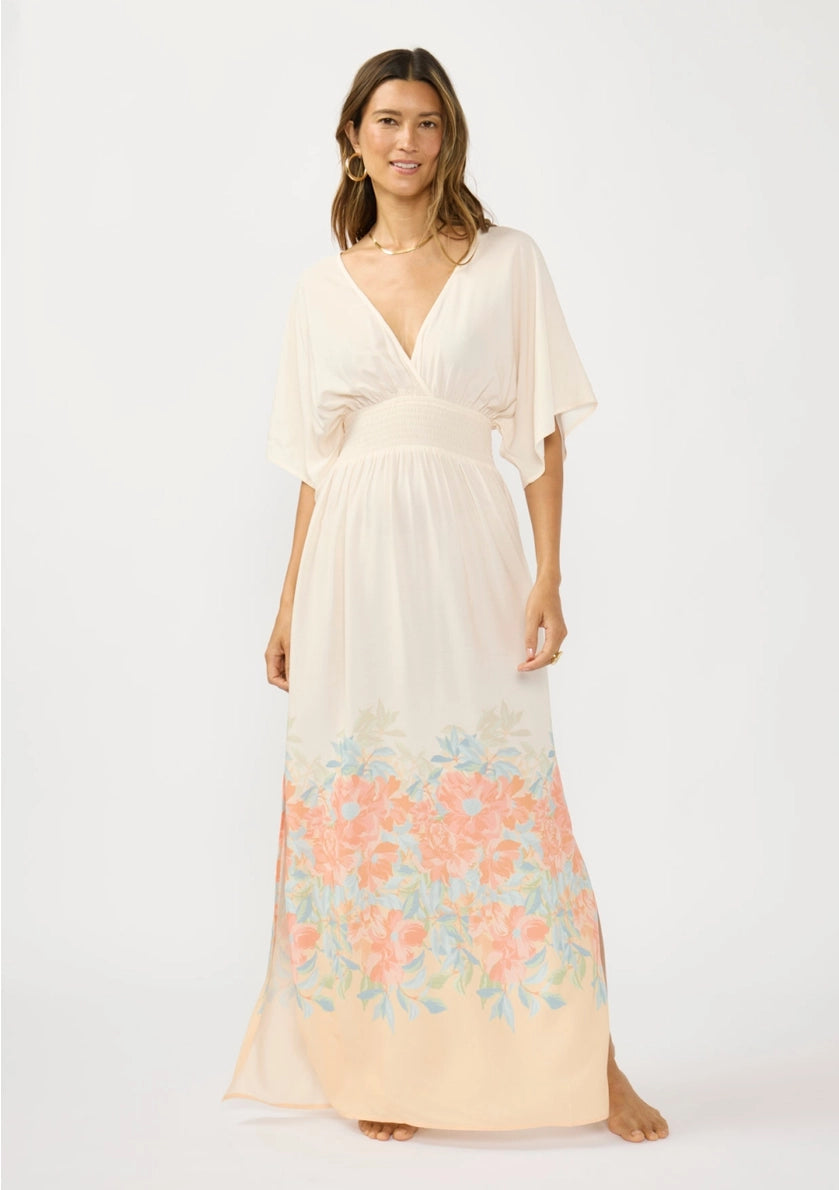 LOVESTITCH V-Neck Smocked Waist Maxi Dress