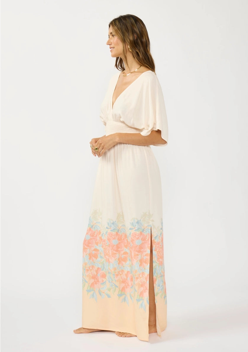 LOVESTITCH V-Neck Smocked Waist Maxi Dress