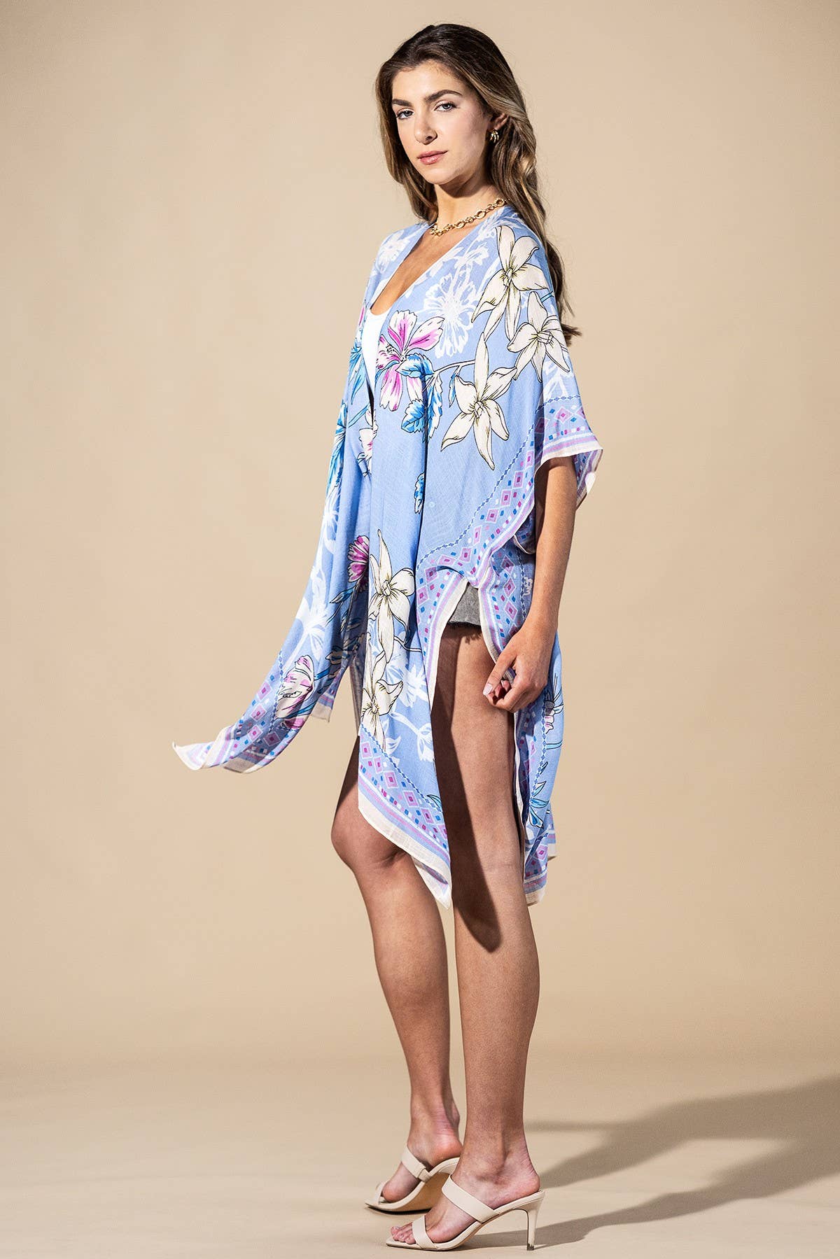 Blue Drift Viscose Kimono