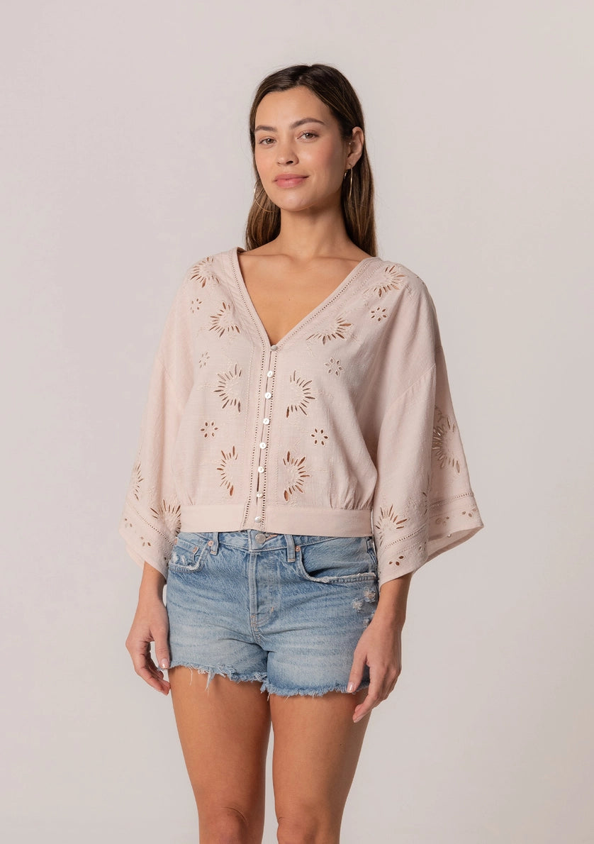LOVESTITCH Eyelet Embroidered Blouse