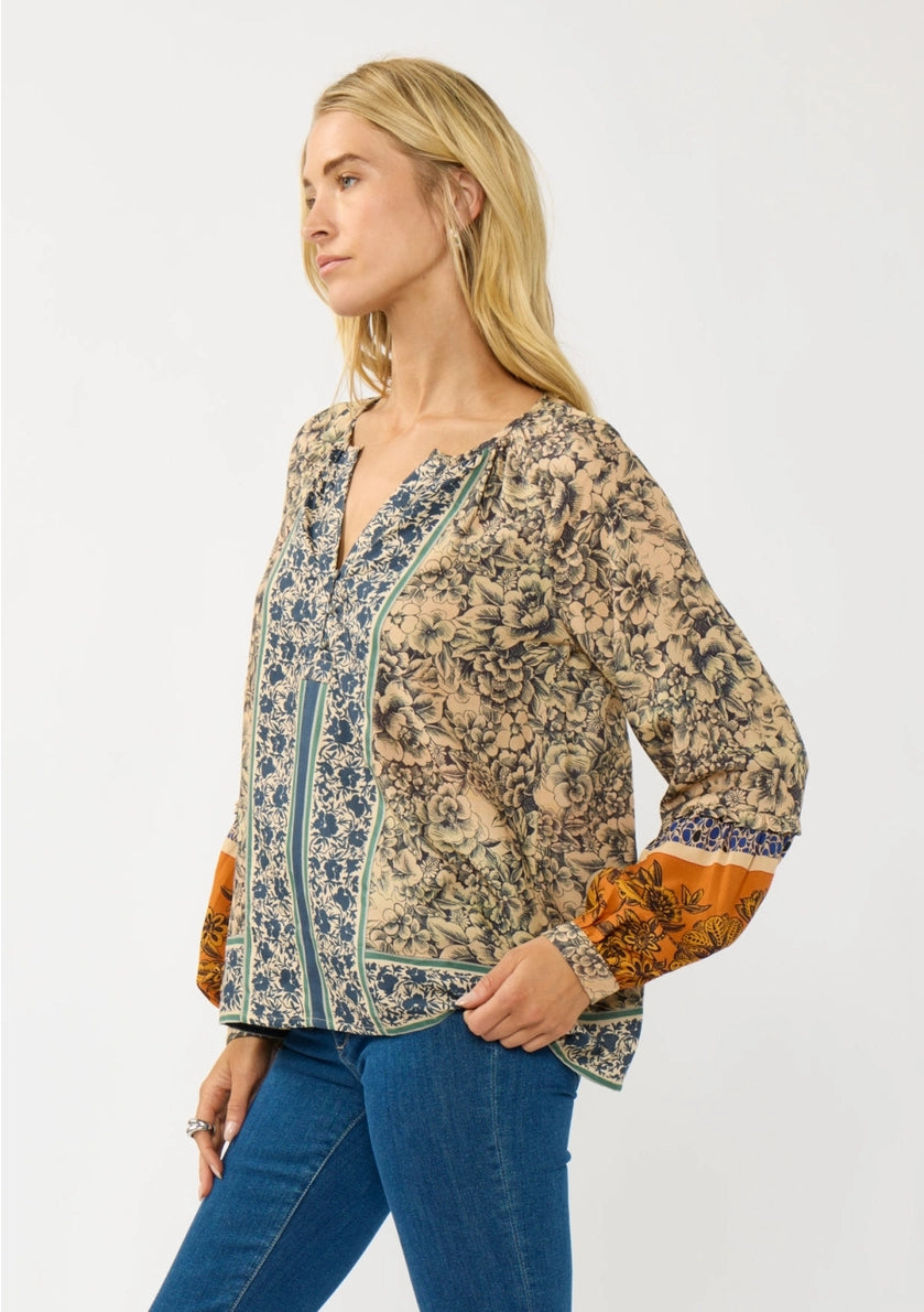 LOVESTITCH Boho Border Button Blouse