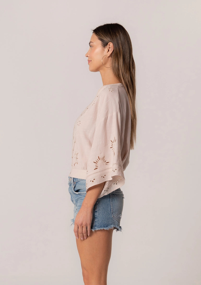 LOVESTITCH Eyelet Embroidered Blouse