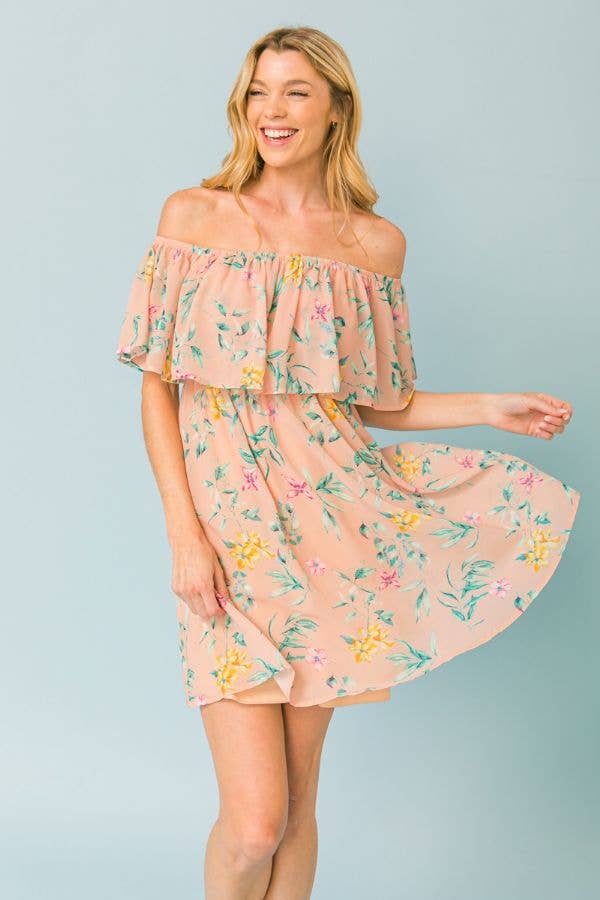 Joy Printed Woven Mini Dress