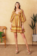 A printed woven mini dress - ID21397